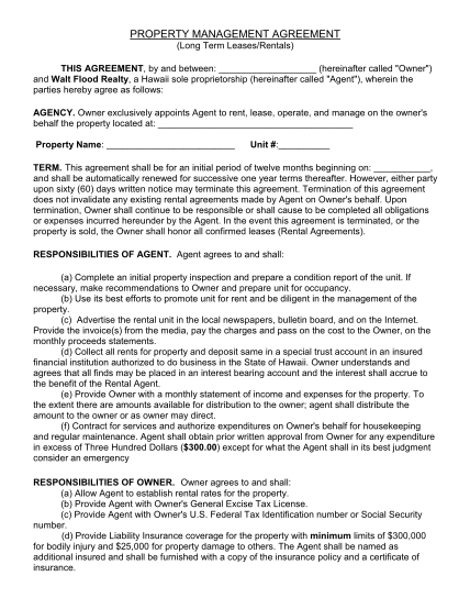 82 florida property management agreement form page 3 - Free to Edit ...