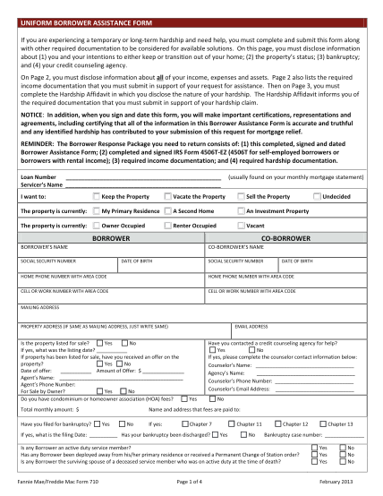 91 How To Fill Out Uniform Borrower Assistance Form Page 5 Free To 