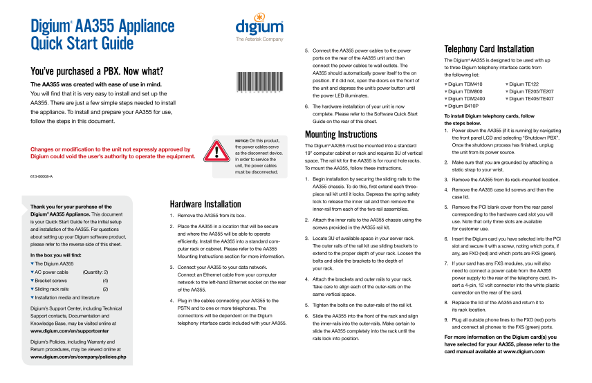 55385525-digium-baa355b-appliance-quick-start-guide