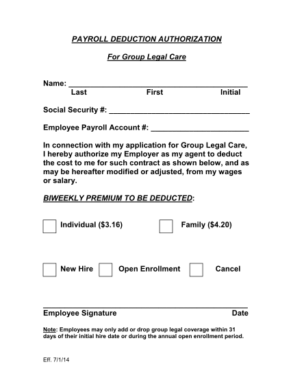 21 payroll deduction authorization form template free Free to Edit