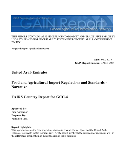 55923175-fairs-country-report-for-gcc-4-food-and-agricultural-import