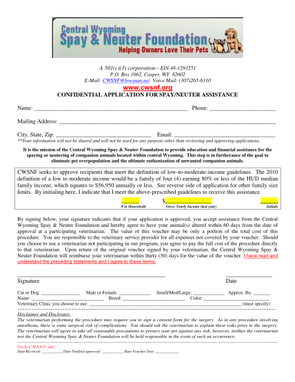 55978511-wwwcwsnforg-confidential-application-for-spayneuter-assistance