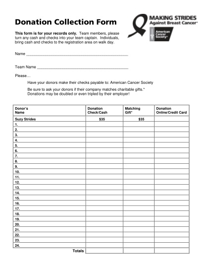 Printable Donation Form Pdf Printable Forms Free Online