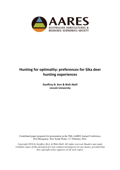 56286174-hunting-for-optimality-preferences-for-sika-deer-hunting-experiences-geoffrey-n-ageconsearch-umn