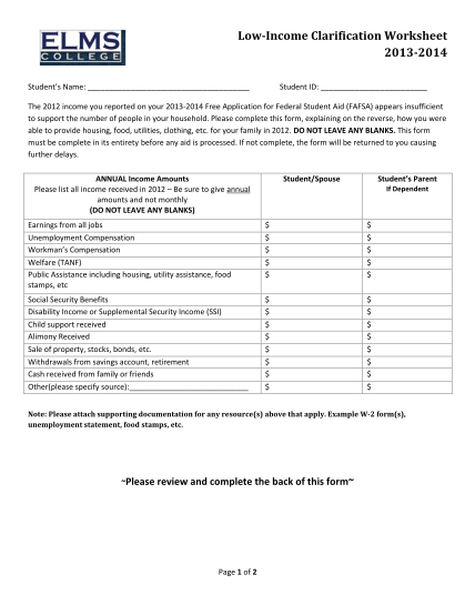 56403297-lowincome-clarification-worksheet-20132014-students-name-student-id-the-2012-income-you-reported-on-your-20132014-application-for-federal-student-aid-fafsa-appears-insufficient-to-support-the-number-of-people-in-your-household