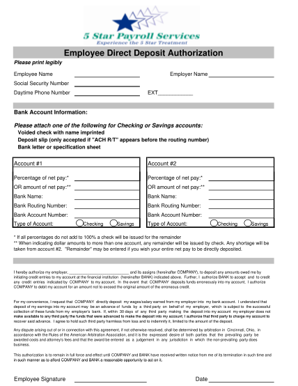 56616171-employee-direct-deposit-authorization-form-5-star-payroll