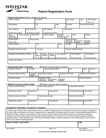 135 Patient Registration Form Page 5 Free To Edit Download And Print Cocodoc 9232