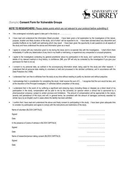 56711819-sample-consent-form-for-vulnerable-groups-university-of-surrey-surrey-ac