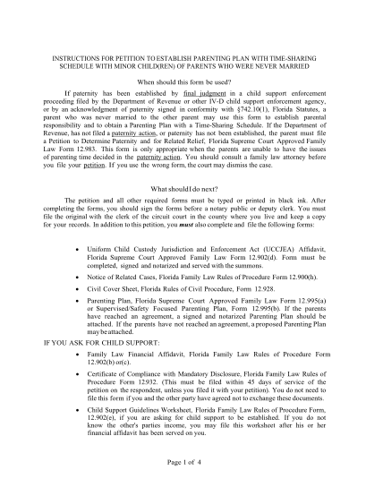 56749059-fillable-fillable-petition-to-establish-parenting-plan-with-time-sharing-schedule-with-minor-child-of-parents-who-were-never-married-fl-form