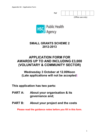 57436518-appendix-3a-application-form-ref-office-use-only-small-grants-scheme-2-2012-2013-application-form-for-awards-up-to-and-including-3000-voluntary-ampamp