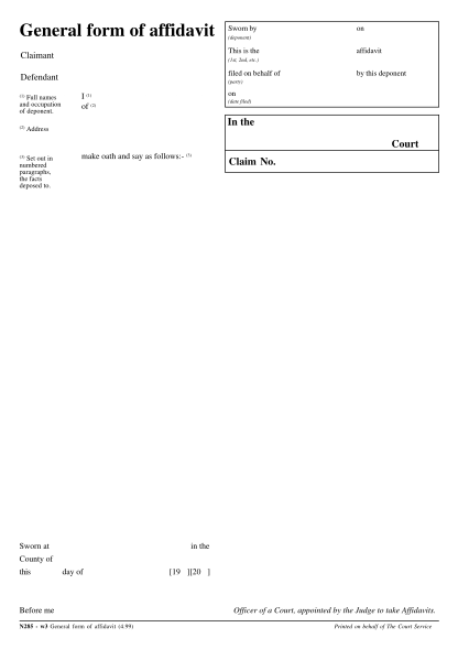 57668474-general-form-of-affidavit-money-claims-uk