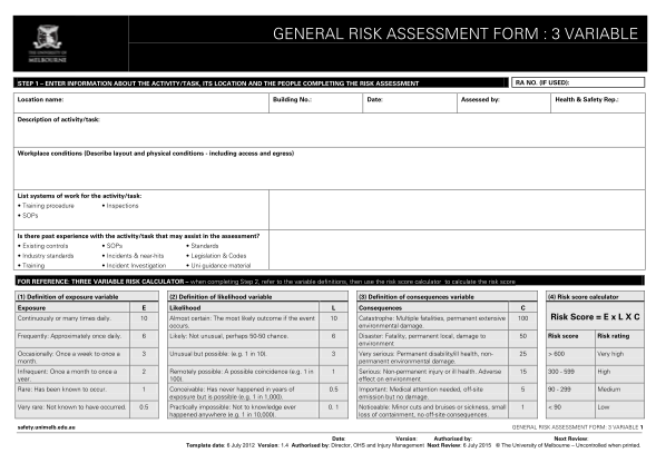 57934986-general-risk-assessment-form-3-variable-safety-university-of
