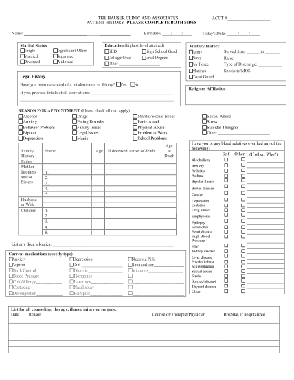 20 patient history form pdf - Free to Edit, Download & Print | CocoDoc