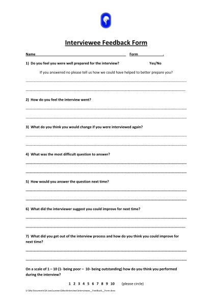 105 candidate evaluation form sample interviewer page 7 - Free to Edit ...