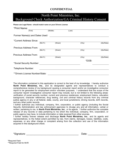 18 background check consent form pdf - Free to Edit, Download & Print |  CocoDoc