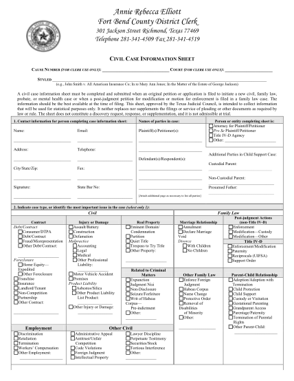 58726061-civil-case-information-sheet-fort-bend-lawyers-care-fortbendlawyerscare