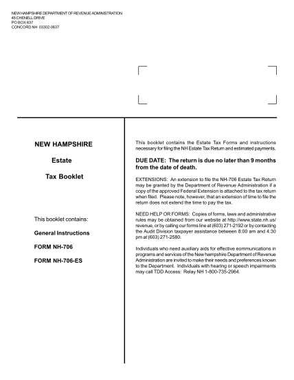 58769672-new-hampshire-department-of-revenue-administration-45-chenell-drive-po-box-637-concord-nh-03302-0637-new-hampshire-estate-tax-booklet-this-booklet-contains-general-instructions-form-nh-706-form-nh-706-es-this-booklet-contains-the-esta