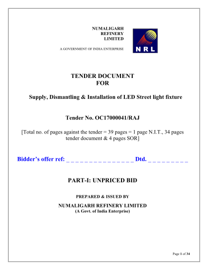59060037-numaligarh-refinery-limited-a-government-of-india-enterprise-nrl-tender-document-for-supply-dismantling-ampamp