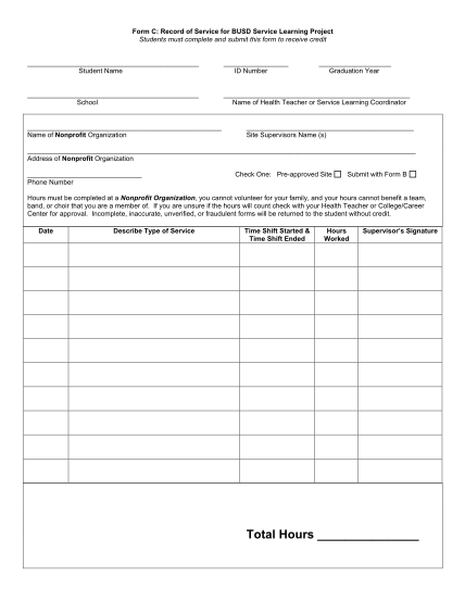 59270120-form-c-record-of-service-for-busd-service-learning-project