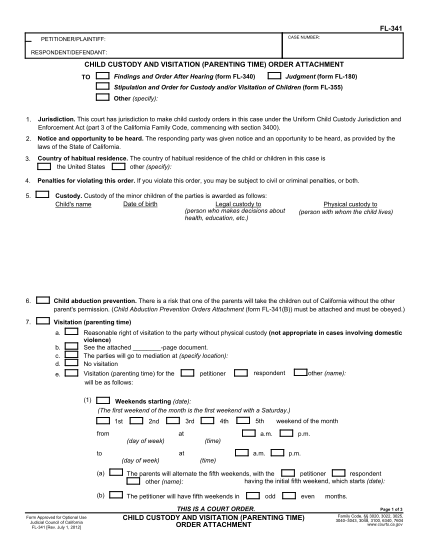 59402501-fl-341-child-custody-and-visitation-parenting-time-order-attachment-editable-and-saveable-california-judicial-council-forms