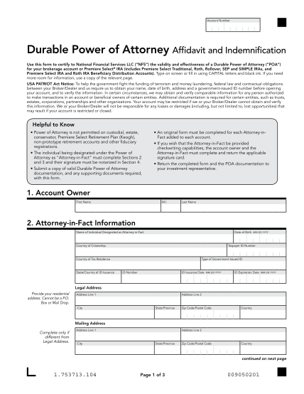 59996538-print-reset-account-number-nfpoa-durable-power-of-attorney-affidavit-and-indemnification-use-this-form-to-certify-to-national-financial-services-llc-nfs-the-validity-and-effectiveness-of-a-durable-power-of-attorney-poa-for-your