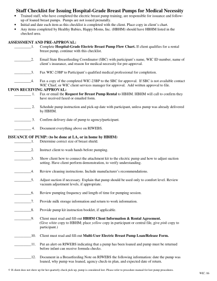 60303691-staff-checklist-for-issuing-hospital-grade-breast-pumps-for-medical-bb-health-ri
