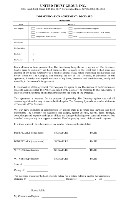 60515436-indemnification-agreement-sample-form-utg
