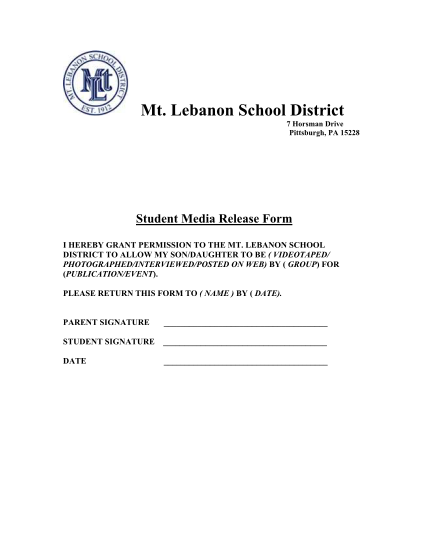 60939323-student-media-release-form-mt-lebanon-school-district-mtlsd