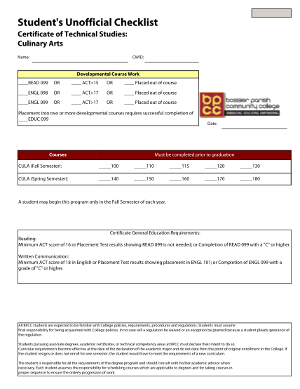 61425053-print-form-student-s-unofficial-checklist-certificate-of-technical-studies-culinary-arts-name-cwid-developmental-course-work-read-099-or-act15-or-placed-out-of-course-engl-098-or-act17-or-placed-out-of-course-engl-099-or-act17-or-plac