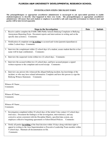 61719142-investigation-steps-checklist-form-famu-drs-famudrs