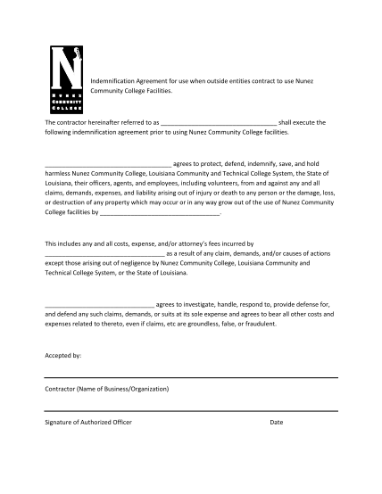 61742822-indemnification-agreement-for-use-of-facilities-form-nunez-nunez