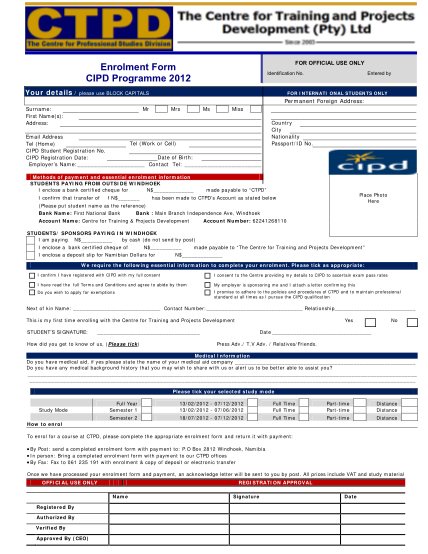 62210759-enrolment-form-cipd-programme-2012-ctpd