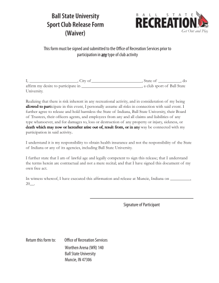 62810039-fillable-ball-state-university-recreation-waiver-for-participation-form