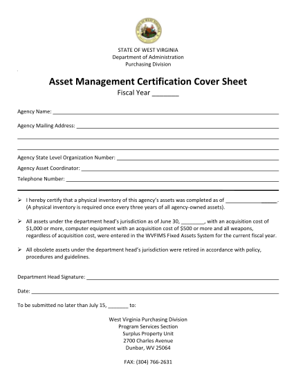 62921075-asset-management-certification-cover-sheet-state-wv