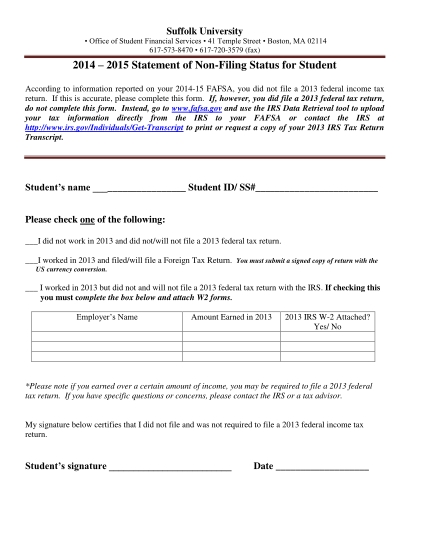 63213147-2014-2015-student-non-filing-form-suffolk-university