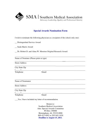 63845053-special-awards-nomination-form-southern-medical-association-sma