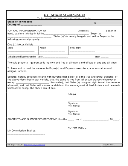 6401159-tennessee-bill-of-sale-of-automobile-and-odometer-statement