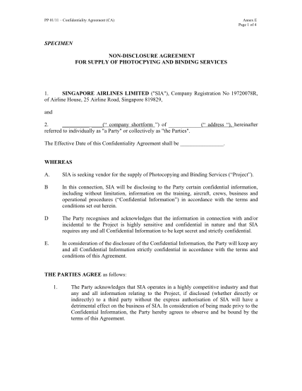 64422353-pp-0111-confidentiality-agreement-ca-annex-e-page-1-of-4-specimen-non-disclosure-agreement-for-supply-of-photocpying-and-binding-services-1