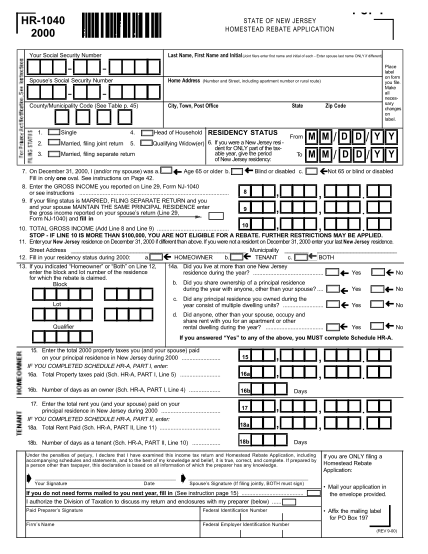Nj Homestead Rebate On The Federal Tax Form