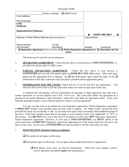 59 Separation Agreement Template Nc