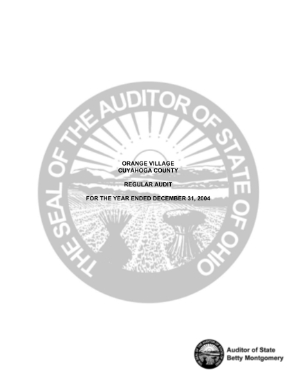 6505192-orange-village-cuyahoga-county-regular-audit-for-the-year-ended-december-31-2004-orange-village-cuyahoga-county-table-of-contents-title-page-cover-letter-auditor-state-oh