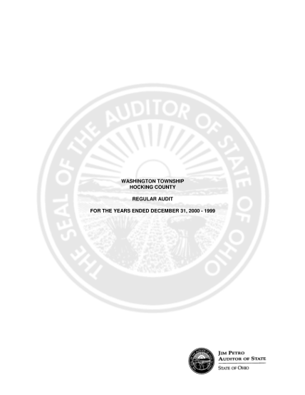 6538963-washington-township-hocking-county-regular-audit-for-the-years-auditor-state-oh