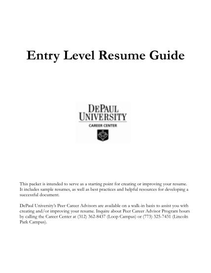 6546535-fillable-entry-level-resume-depaul-form-careercenter-depaul