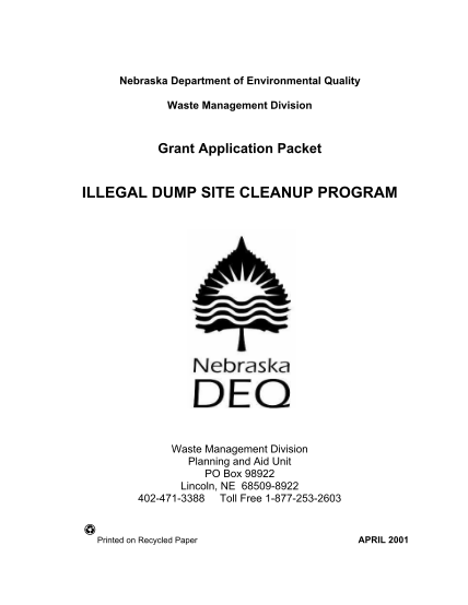 65693850-grant-application-packet-illegal-dump-site-cleanup-program-deq-ne