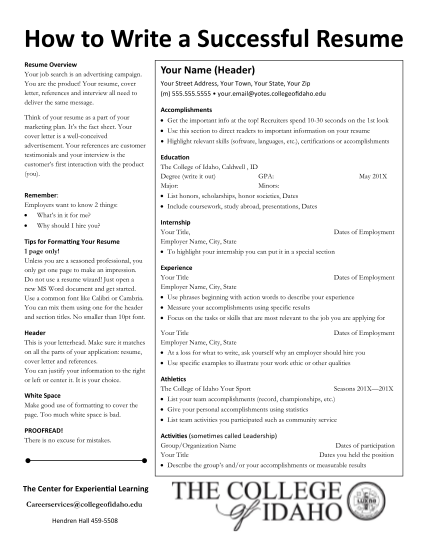 66243801-how-to-write-a-successful-resume-your-name-college-of-idaho-collegeofidaho