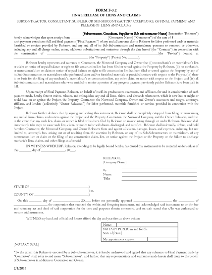 66672240-form-f-32-lien-waivers-final-payment-and-release-of-liens-and