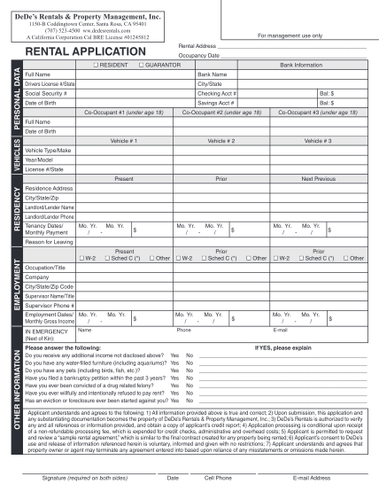 83 rental application form california page 5 - Free to Edit, Download ...