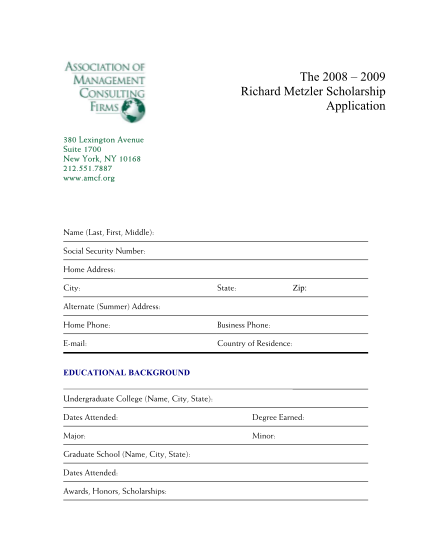 66789617-the-2008-2009-richard-metzler-scholarship-application-amcf