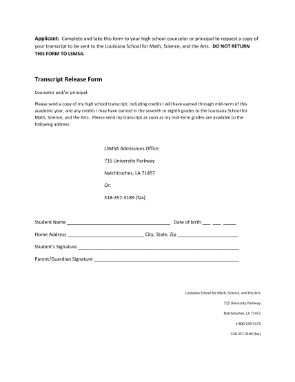 67368252-transcript-release-form-louisiana-school-for-math-science-and-lsmsa