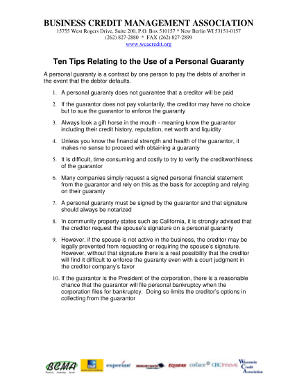 67611757-relating-to-the-use-of-a-personal-guaranty-wisconsin-credit-bb-wcacredit